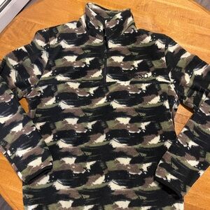 Wesc Green and Brown Patterned Fleece Pullover